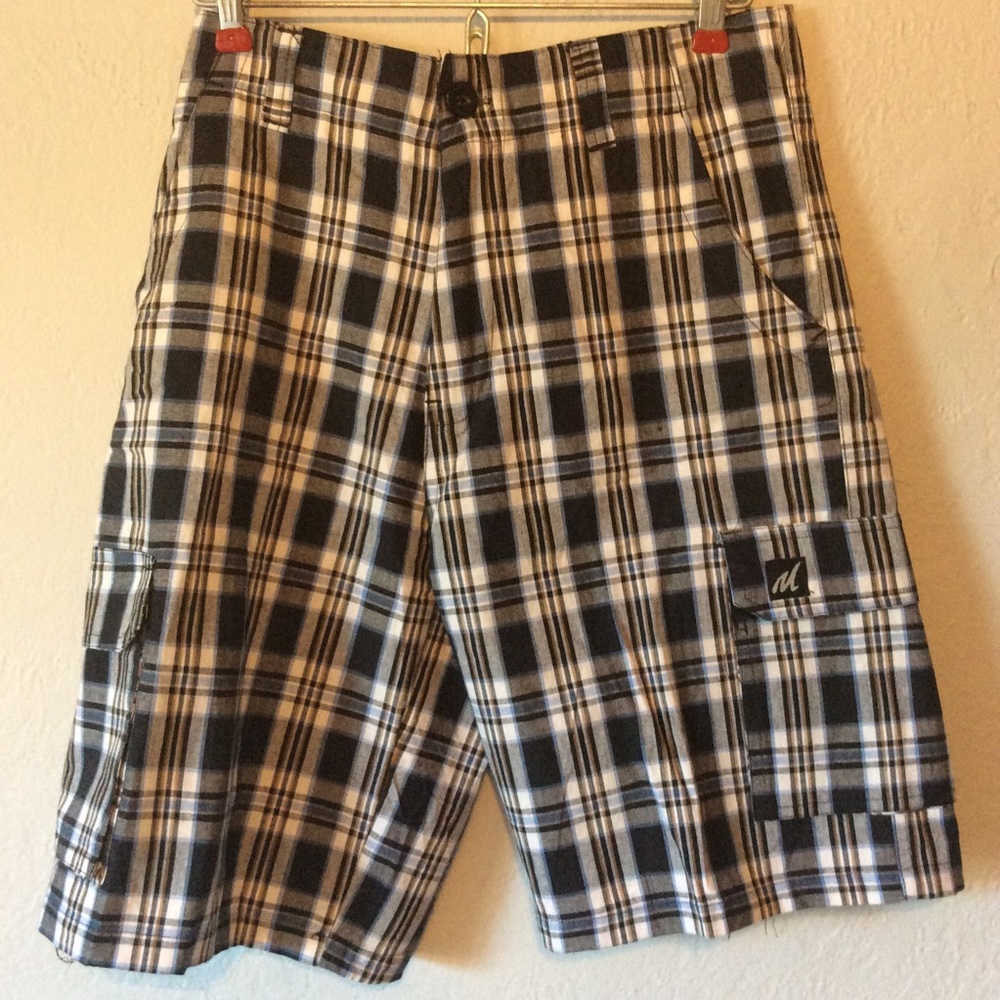 Molokai Vintage Men's Plaid Cargo Shorts, 28